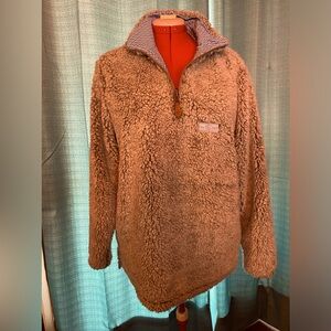 P6 USA PALM Reversible Full Zip Sherpa Grey/white Mens Size Small